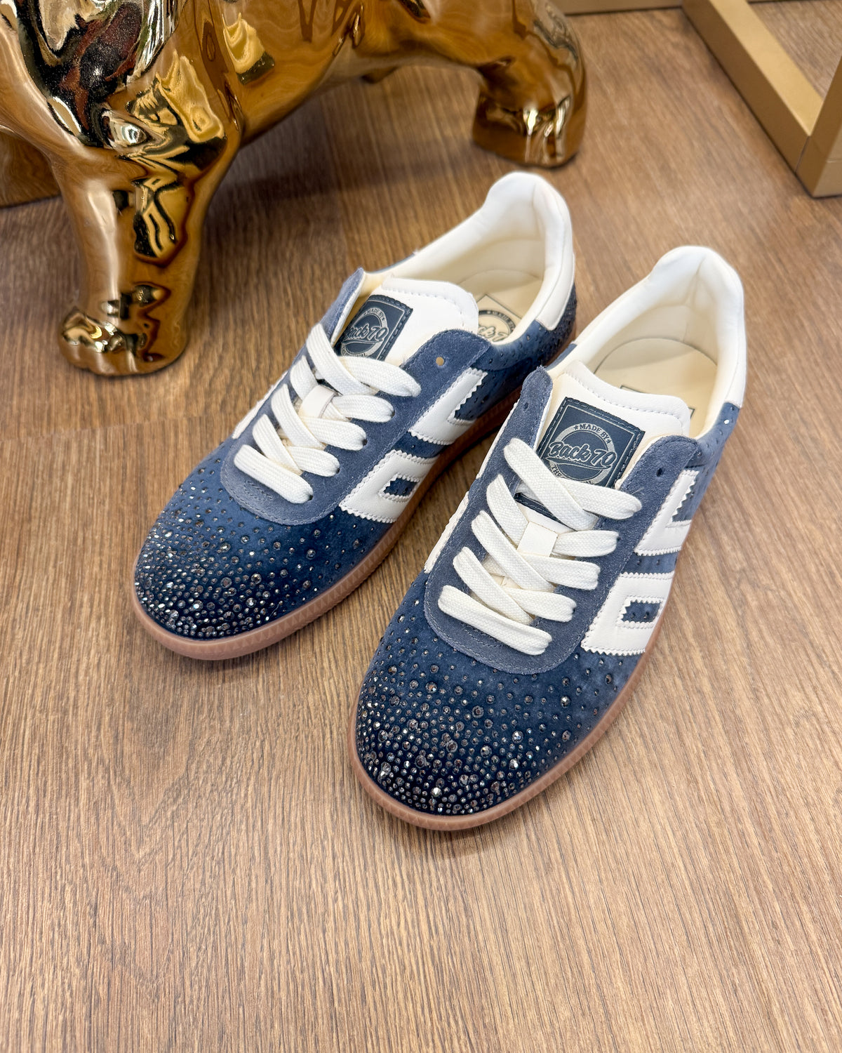Sneakers Cloud in velluto con strass - Velvet Gray Butter | BACK 70