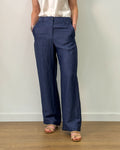 Pantalone a Palazzo in Lino - Blu | HANAMI D'OR