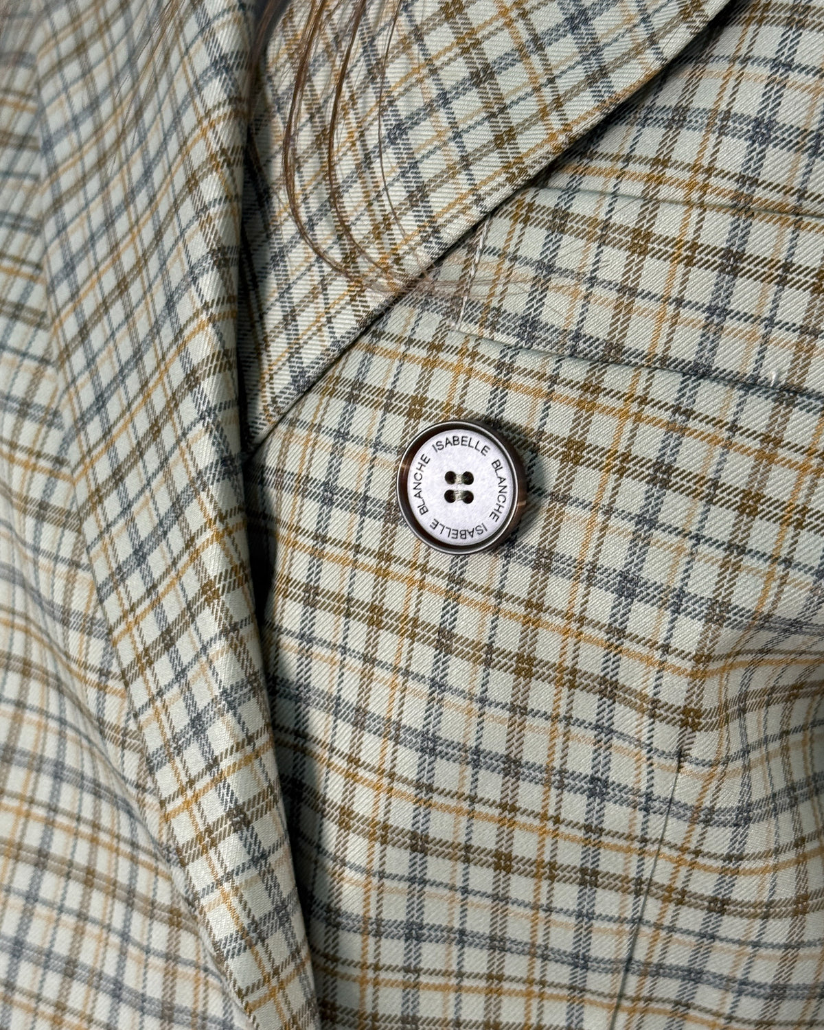 Blazer Doppiopetto in Tessuto Check Slim Fit - Oatmeal