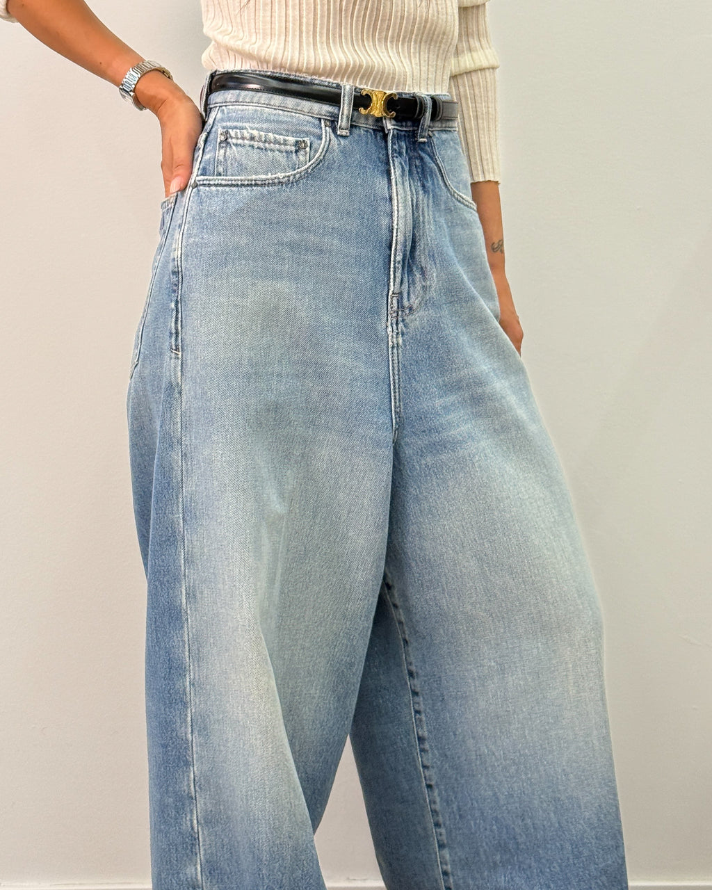 Jeans Baggy a Vita Altissima - Light Vintage | ARCHEVE