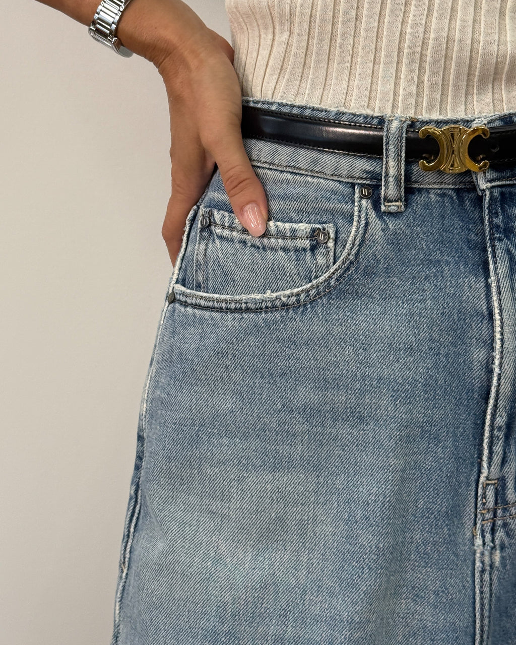 Jeans Baggy a Vita Altissima - Light Vintage | ARCHEVE