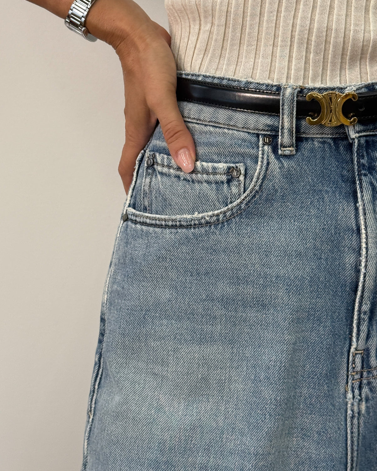 Jeans Baggy a Vita Altissima - Light Vintage | ARCHEVE