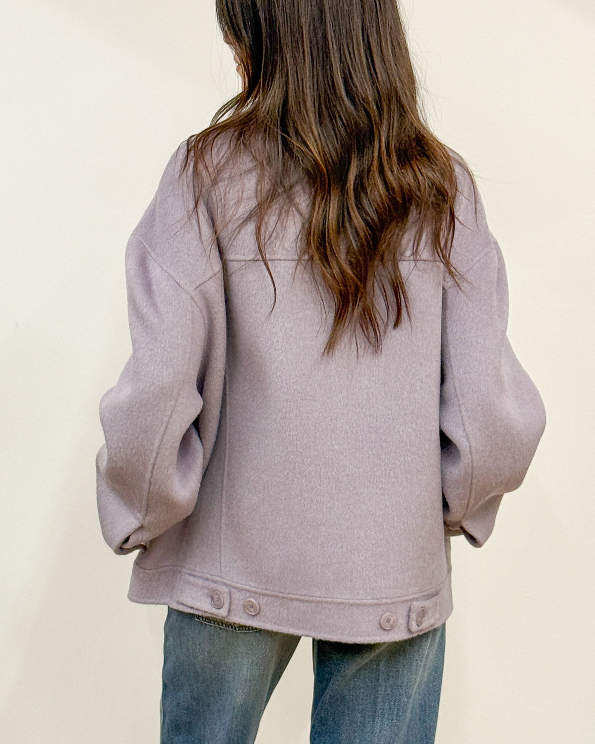 Cappotto in Lana Double con Sciarpa Staccabile - Lilla