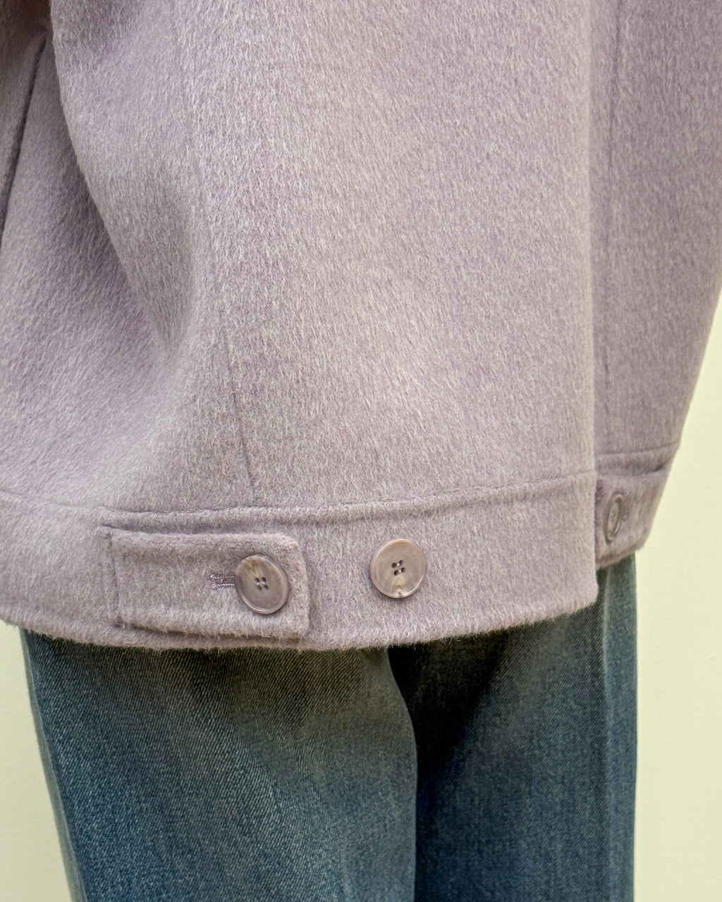 Cappotto in Lana Double con Sciarpa Staccabile - Lilla