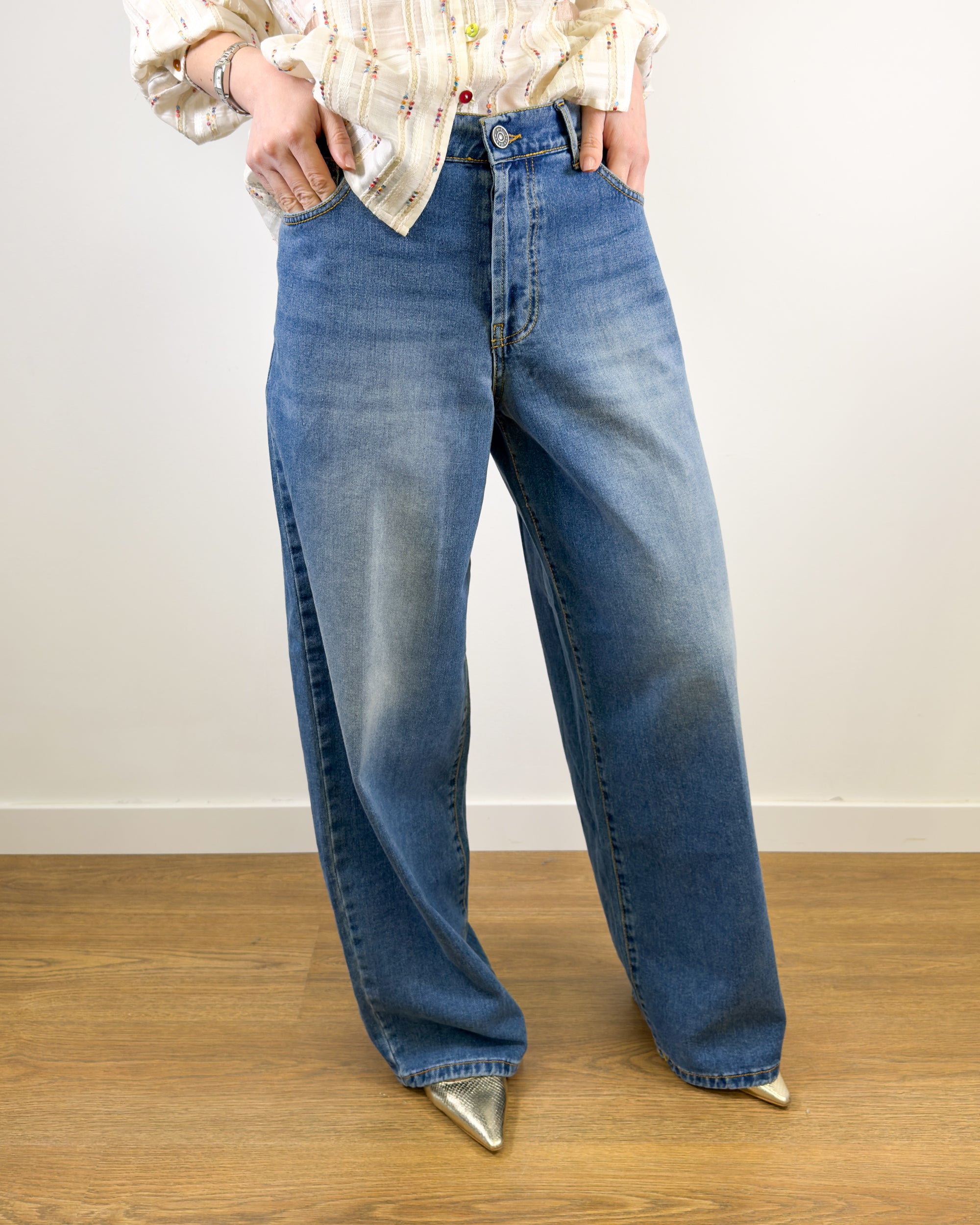 Jeans New Slouchy in Puro Cotone