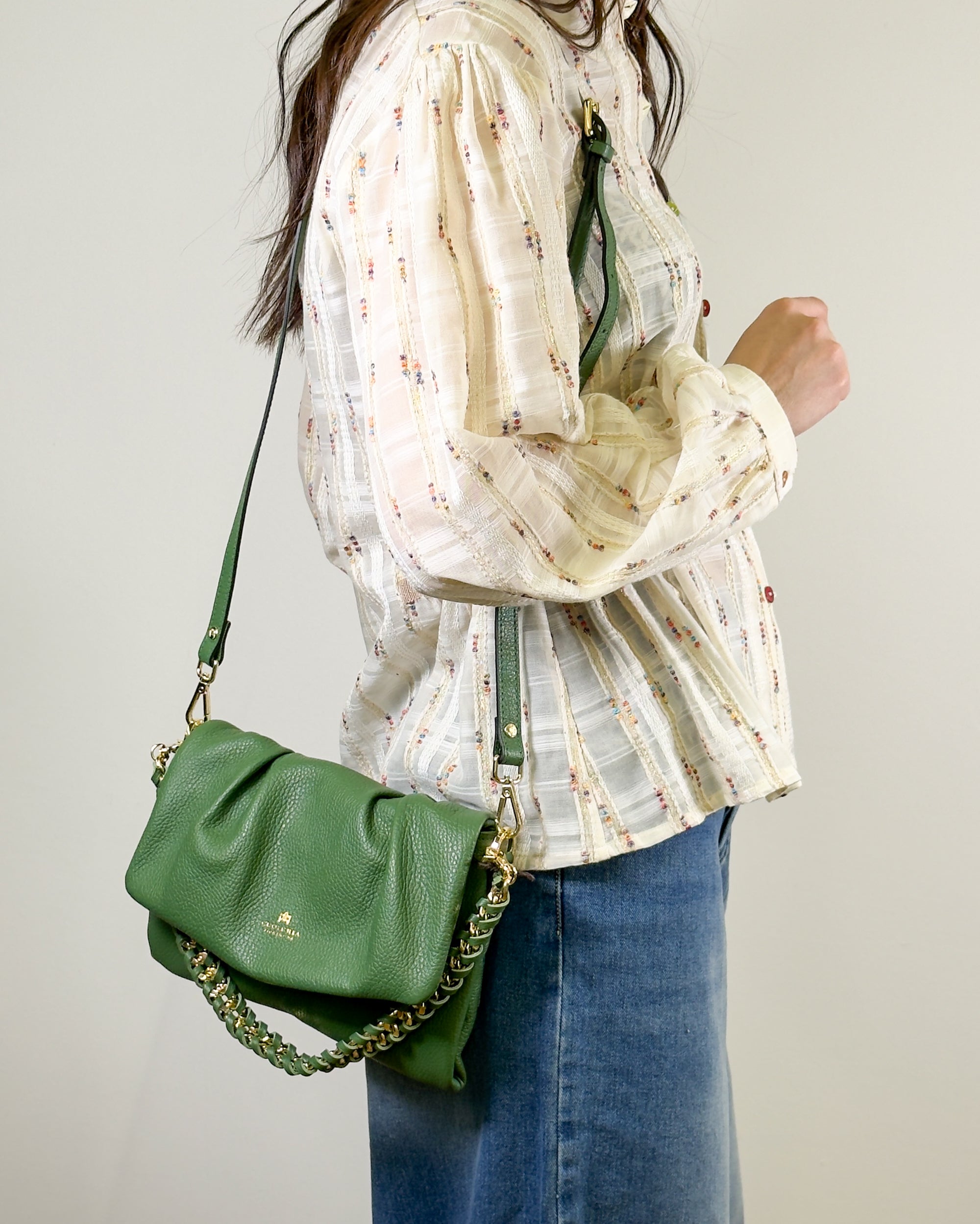 Blusa con Ricami e Bottoni Colorati - Sunrise