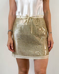 Minigonna in Paillettes con Cintura - Oro | ISABELLE BLANCHE