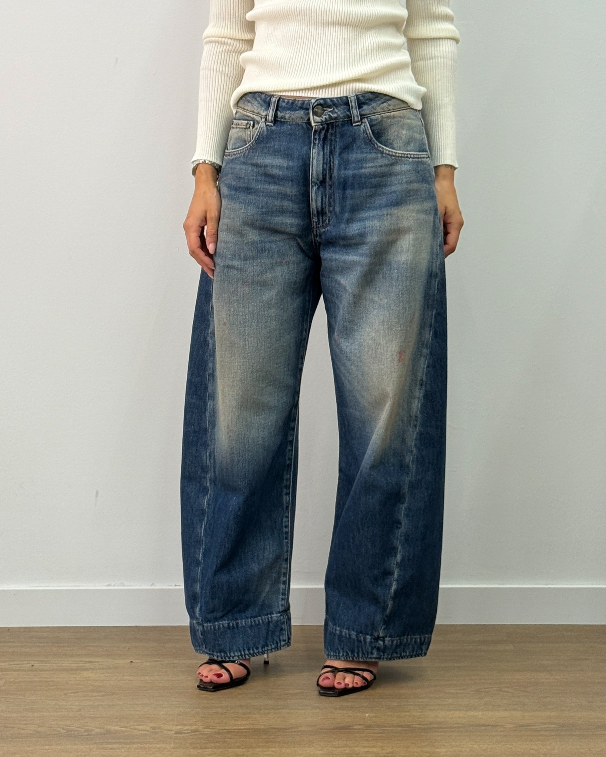 Jeans Barrel Fit Old Vintage con Dettagli Arancio | ARCHEVE