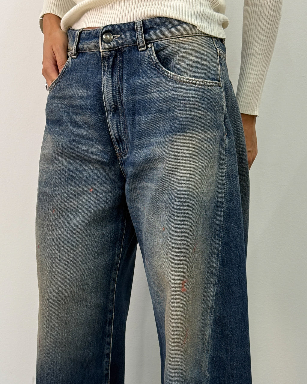 Jeans Barrel Fit Old Vintage con Dettagli Arancio | ARCHEVE